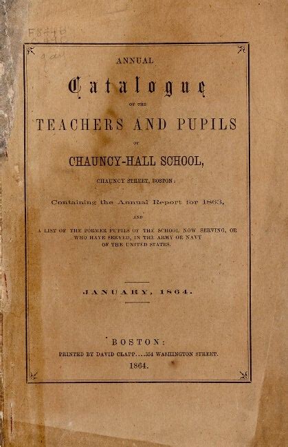 Annual catalogue of the teachers and pupils of Chauncy-Hall School...containing the annual ...