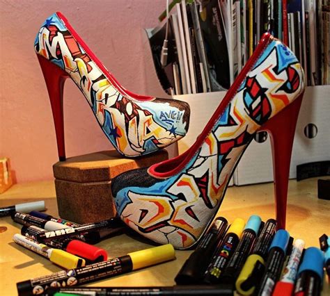 Graffiti Heels | Funky shoes, Diy shoes, Decorated shoes