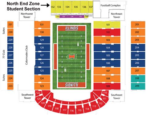 Illinois Memorial Stadium Seating Chart With Rows | Elcho Table