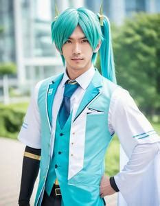 Miku Male Cosplay. Face Swap. Insert Your Face ID:1054932