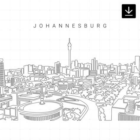 Johannesburg Skyline Vector Art - Digital Download - EverLineArt