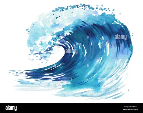 Sea wave. Abstract watercolor hand drawn illustration, Isolated on Stock Photo: 167417120 - Alamy