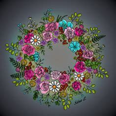 Digitally colored spring wreath Coloring Pages To Print, Colouring ...