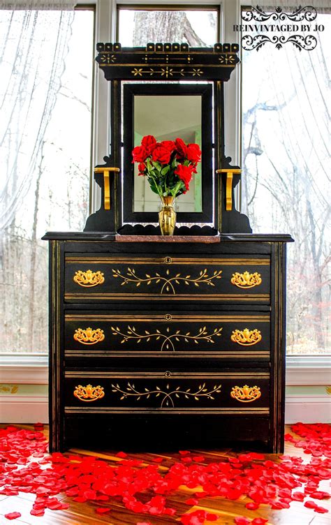 ReinvintagedbyJo handpainted Eastlake Victorian Era Dresser Chest of Drawers Gothic Painted ...