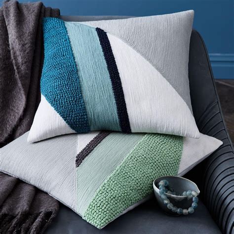 Crewel Diagonal Colourfield Cushion Cover - Mint | Pillows, West elm ...