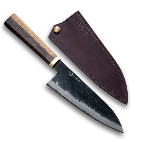 Santoku Stainless Clad Leather Sheath - Blenheim Forge