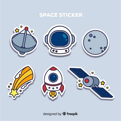 Set of space stickers in hand drawn Free Vector | Free Vector #Freepik #vector #freelabel # ...