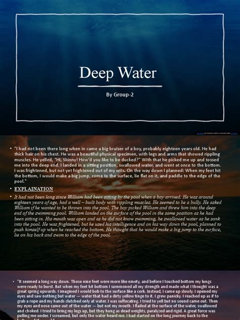 Deep Water | PDF | Swimming