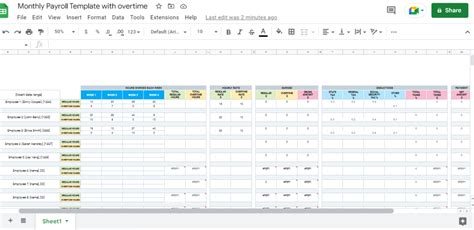 5 Free☝️ Google Sheets Payroll Templates & How to Make One - Spreadsheet Daddy