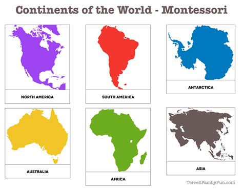 Continents Free Printables