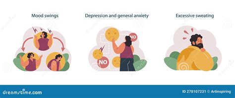 Nicotine Withdrawal Symptoms Set. Common Effects on Character Stock Vector - Illustration of ...