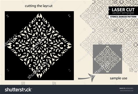 Laser Cut Pattern Stencil Stock Vector (Royalty Free) 605662802 ...