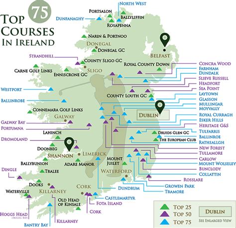 Ireland Master Golf Map Large Section 2020 | Mac Tours Ireland