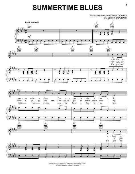 Summertime Blues | Sheet Music Direct