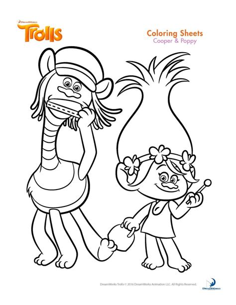 Trolls Coloring Pages Cooper | BubaKids.com