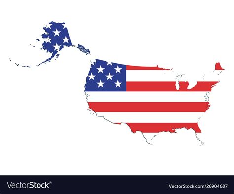 Usa flag map Royalty Free Vector Image - VectorStock