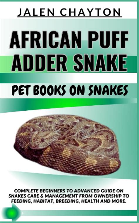 AFRICAN PUFF ADDER SNAKE PET BOOKS ON SNAKES: Complete Beginners To ...