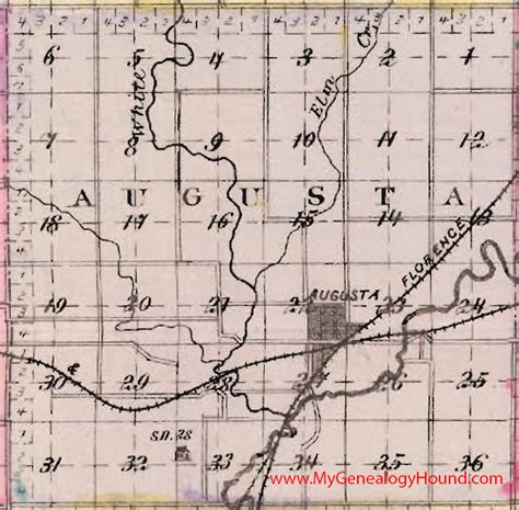 Augusta Township, Butler County, Kansas 1887 Map