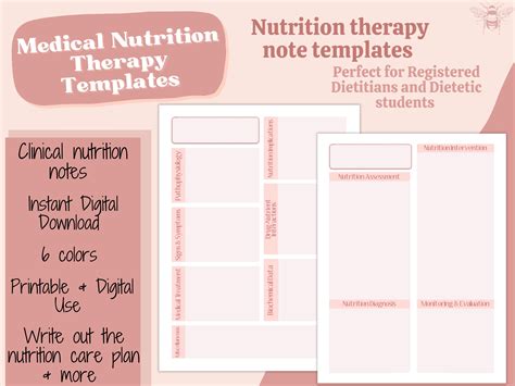 Medical Nutrition Therapy Templates, Dietetic Study Material, Clinical Registered Dietitian Note ...