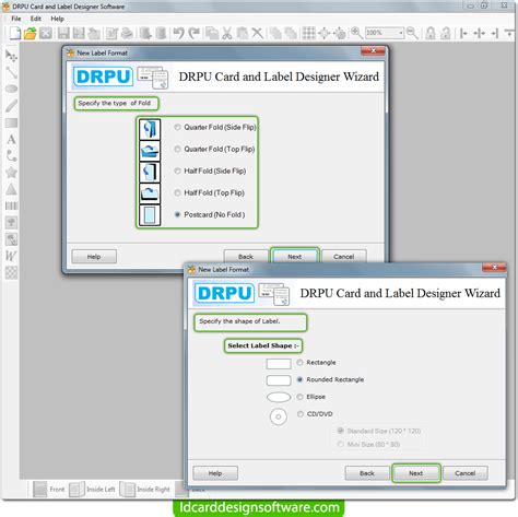 Card and Label Design Software screenshots – How to design tags labels