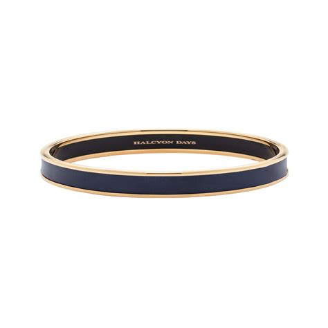 Halcyon Days 6mm Navy Gold Small Bangle