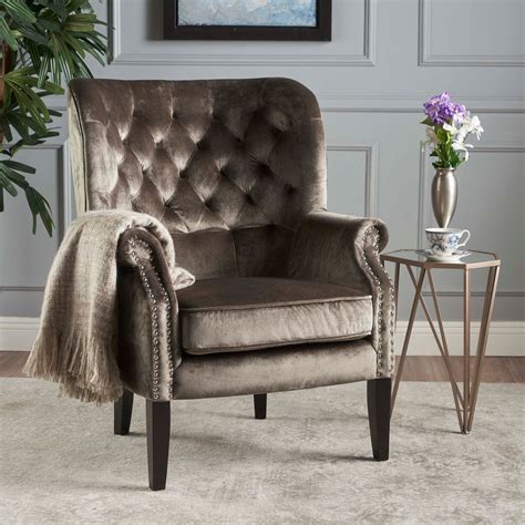 Tommen Tufted Back New Velvet Club Chair – GDF Studio