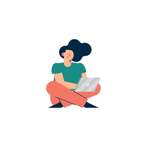 woman using laptop 16976626 Vector Art at Vecteezy