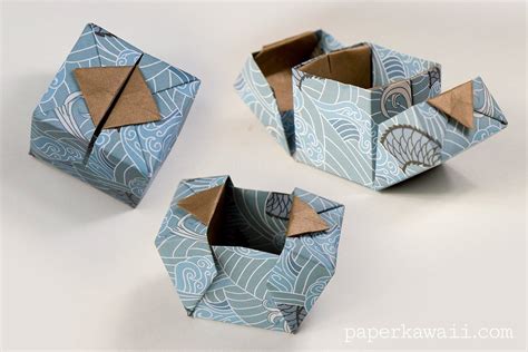 Origami Hinged Box Video Tutorial | Origami gifts, Origami gift box, Origami box