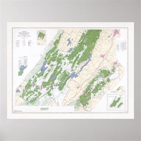 George Washington National Forest Map (1989) Poster | Zazzle