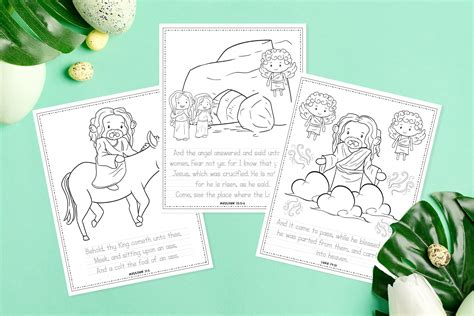 Printable Easter Story Coloring Pages Christian Easter Story - Etsy