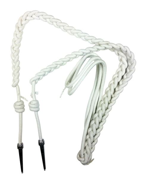 Aiguillette in White Cotton With Silver Tags for Military, Army, Air Force, Navy - Etsy