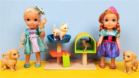 Animal shelter ! Elsa and Anna toddlers adopting a pet ? Barbie and ...