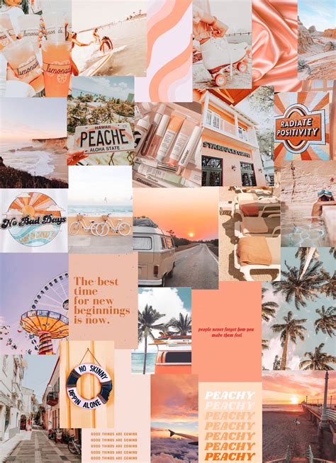 Peach Beach Photo Art Collage Pack - Etsy | Playa estética, Ideas de fondos de pantalla ...