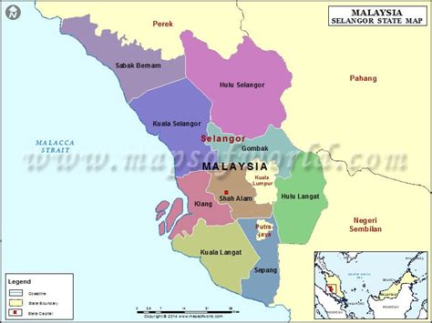 Selangor Map, Map of Selangor State, Malaysia