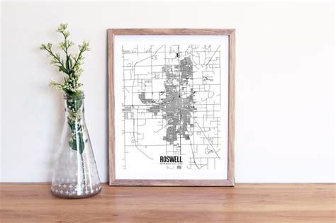 Roswell New Mexico Map Printable Printable Map for Office - Etsy