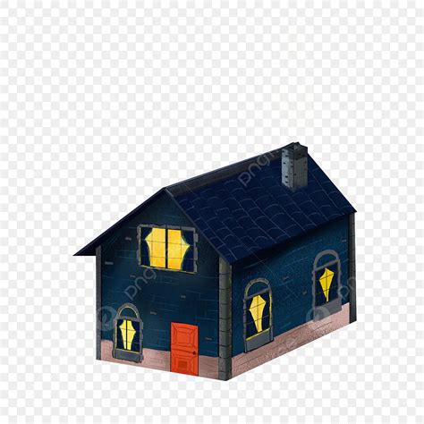 Cartoon House A Night Lights Commercial Elements, Cartoon, House, Illustration Design PNG ...