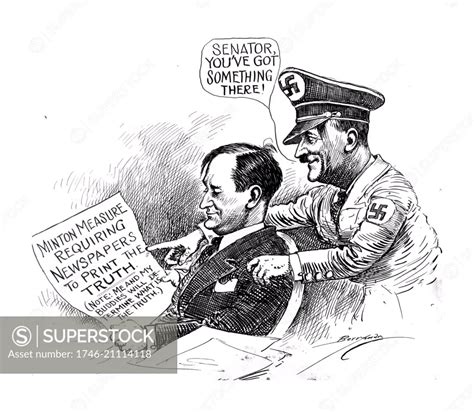 Political satire from the Berryman Political Cartoon Collection, depicting Adolf Hitler (1889 ...