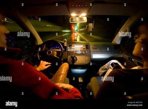 Road trip by night Stock Photo - Alamy