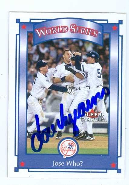 Jose Vizcaino autographed baseball card (New York Yankees) Jose Vizcaino autographed baseball ...