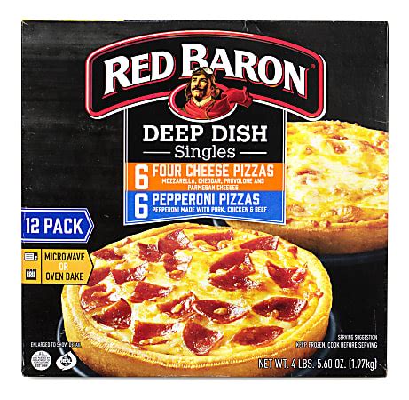 Red Baron Deep Dish Pizza Singles Variety Pack 4 CheesePepperoni 70.56 ...