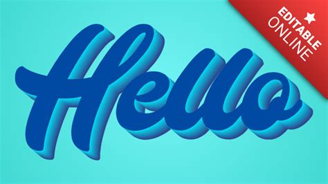 3D Hello text effect | Text Effect Generator | TextStudio