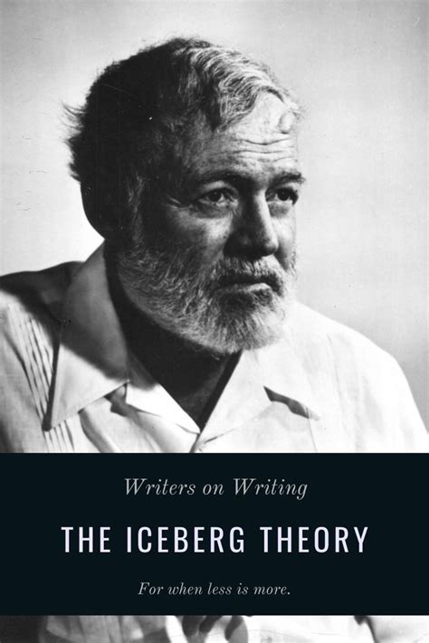 Hemingway's Iceberg Theory | Writers on Writing | Iceberg theory, Theories, Writer