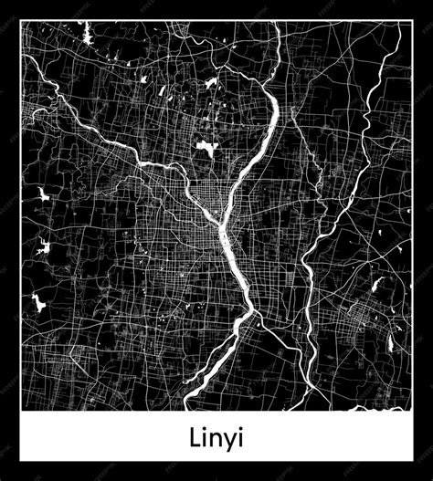 Premium Vector | Minimal city map of linyi (china, asia)