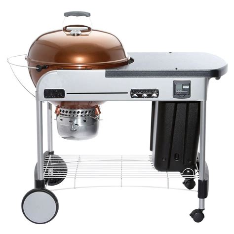 Weber 22 in. Performer Premium Charcoal Grill in Copper with Built-In ...