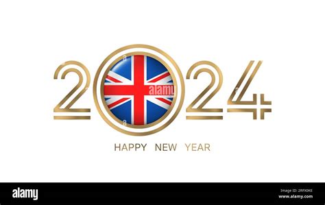 Happy New Year 2024 United Kingdom (UK flag) British Flag Stock Photo ...