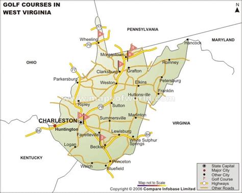 West Virginia Golf Courses Map