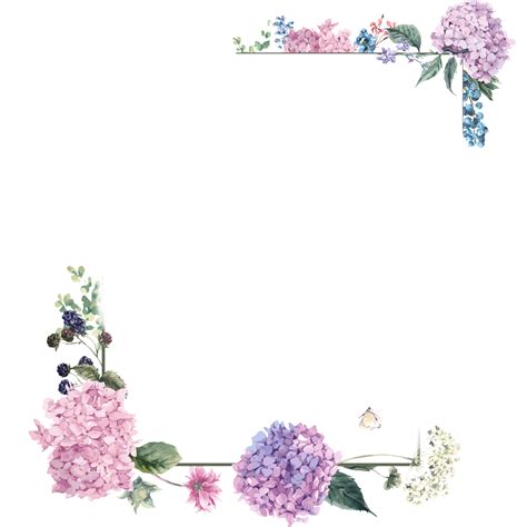 Flower Bouquet Blossom Purple Design Floral Borders Transparent HQ PNG Download | FreePNGImg