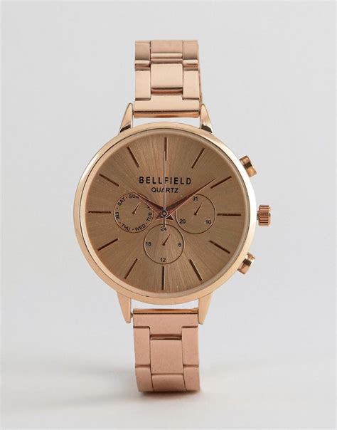 Bellfield Rose Gold Watch in Metallic - Lyst