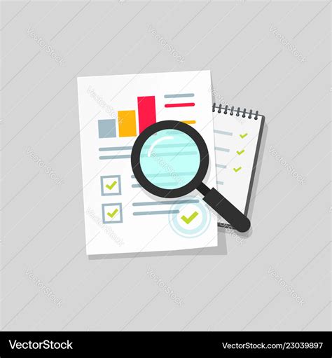 Audit research icon flat cartoon paper Royalty Free Vector