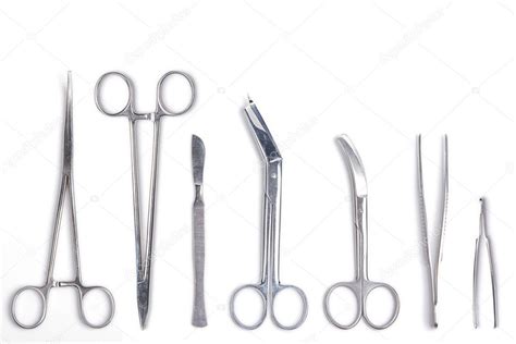 Surgeon tools - scalpel, forceps, clamps Stock Photo by ...